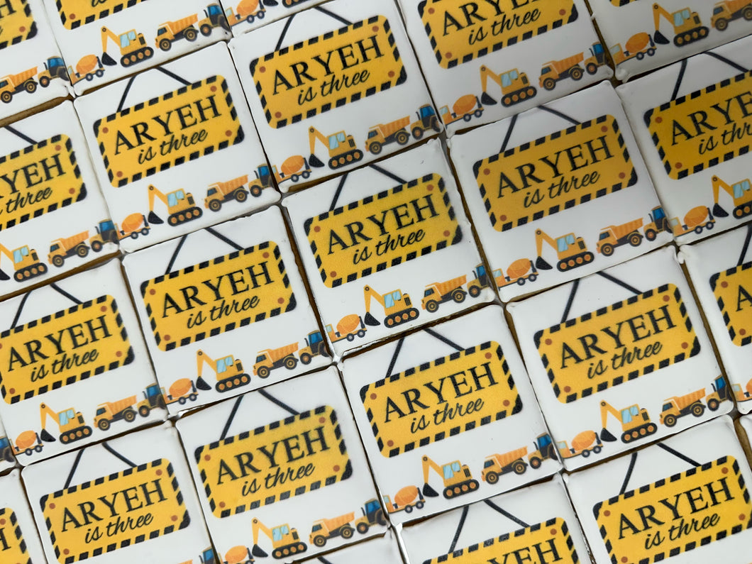Custom Themed Upsherin Cookies-  Construction