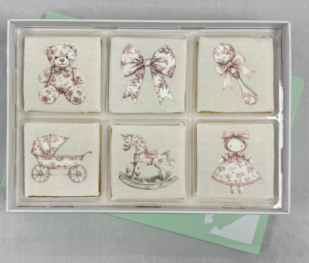 Whimsical Vintage Baby Cookies-Gift Box