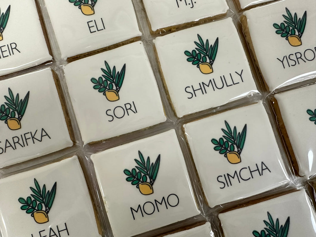 Lulav Esrog Bundle Place Card Cookies