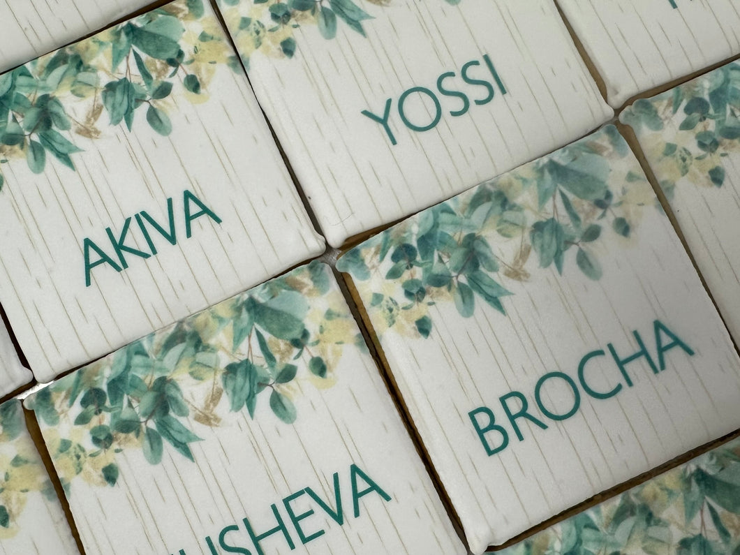 Leaf-Wood Place Card Cookies