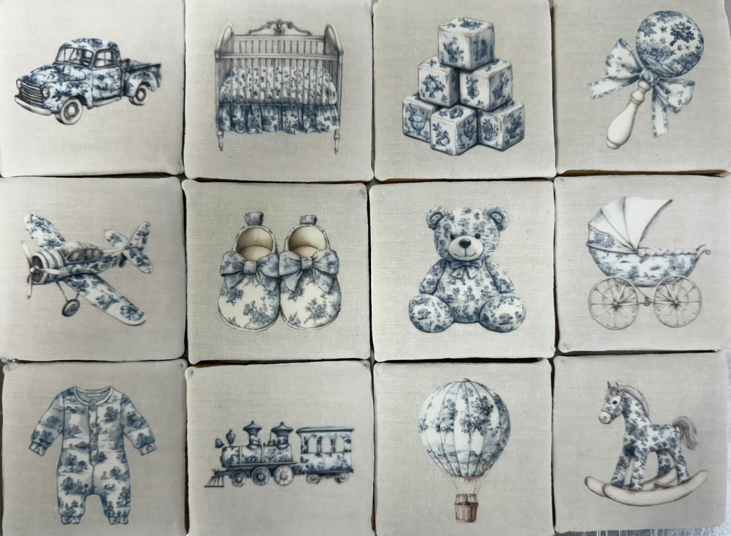 Whimsical Vintage Baby Boy Cookies