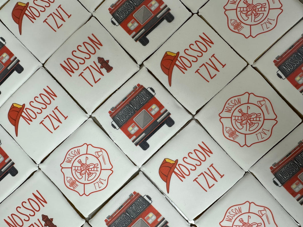 Custom Themed Upsherin Cookies- Fire Trucks