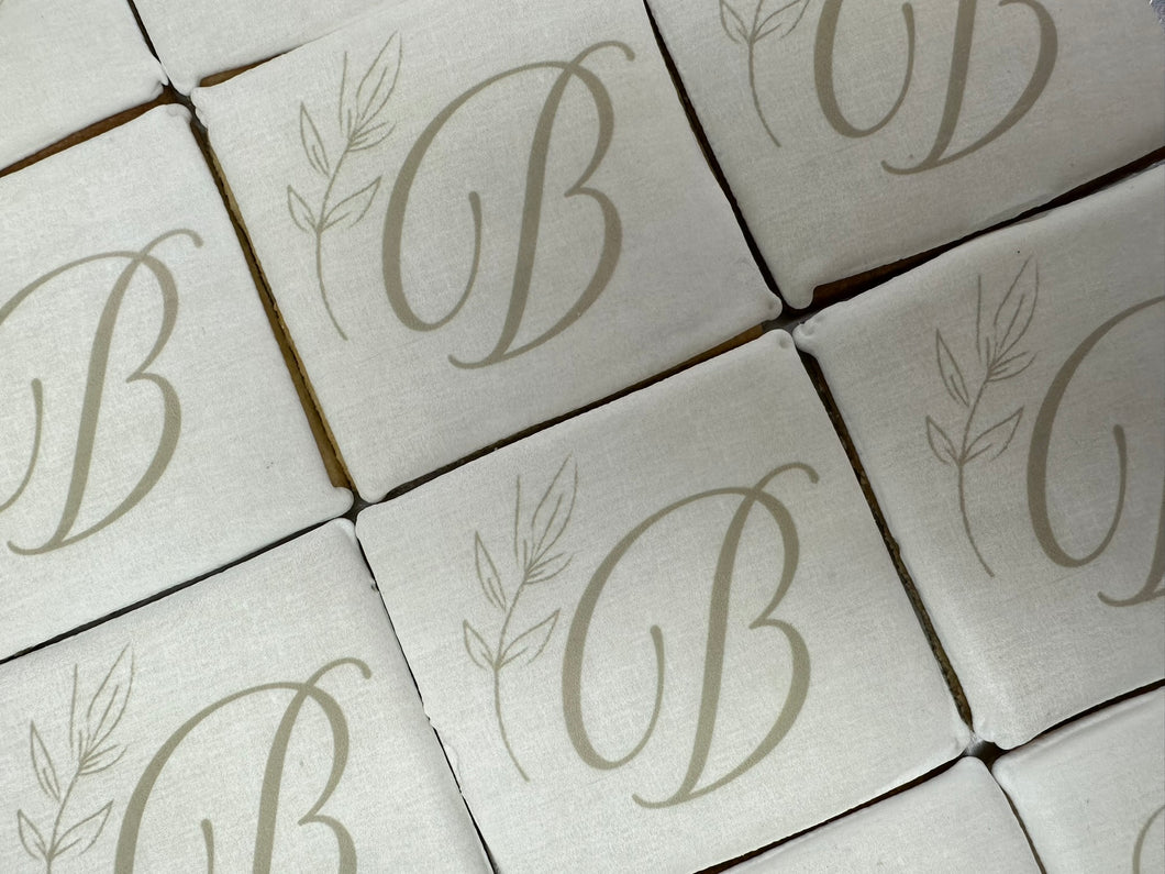 Neutral Collection - Initial+Leaf  Initial Cookies