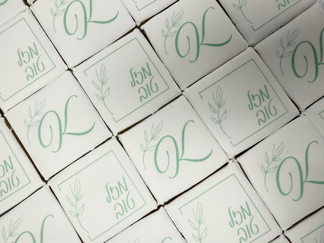 Square Border + Leaf Mazal Tov Cookies