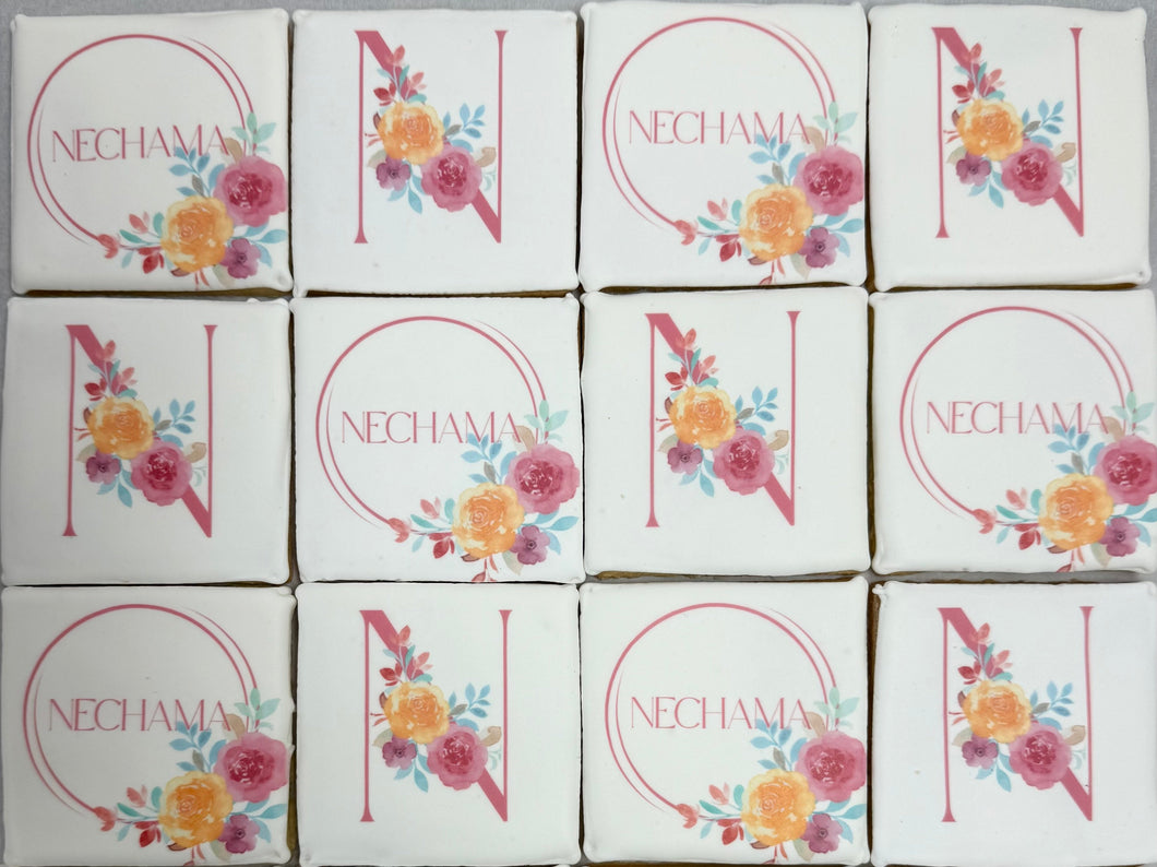 Wreath Collection - Hot Pink + Name/Initial Cookies