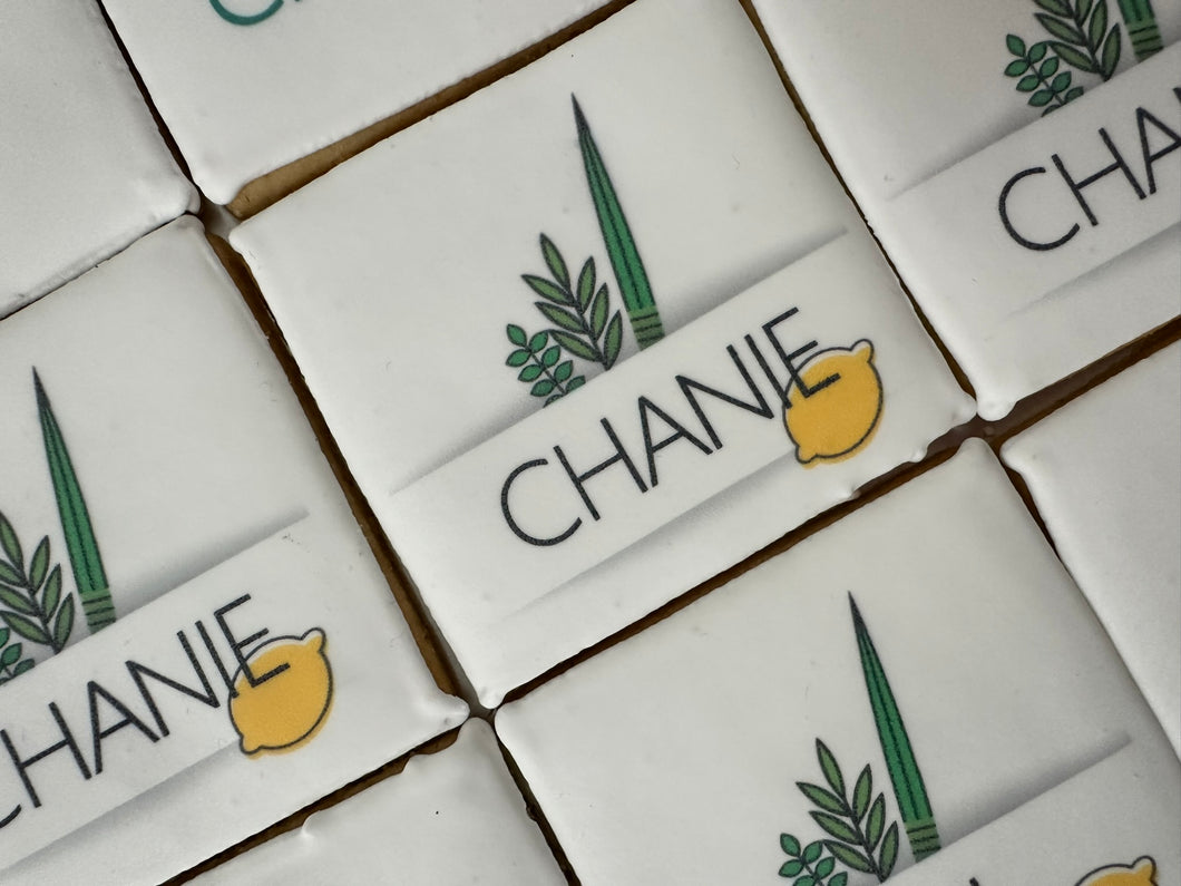 Lulav Esrog Banner Place Card Cookies