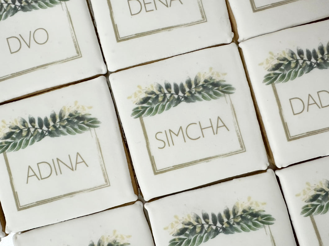 Sukkah Minimalistic Place Card Cookies