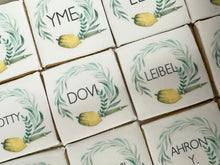 Load image into Gallery viewer, Lulav Esrog Wreath Place Card Cookies
