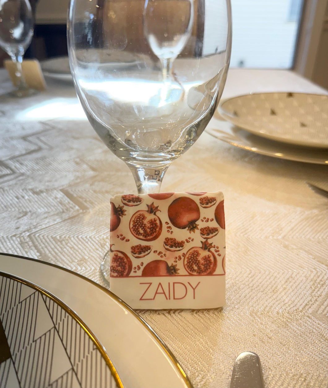Pomegranate Watercolor Place Card Cookies