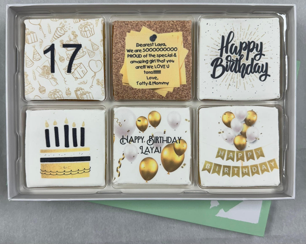 Gold Birthday Gift Box With Custom Message