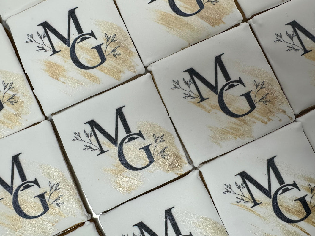 Brushstroke Branch Collection - Initials Cookies